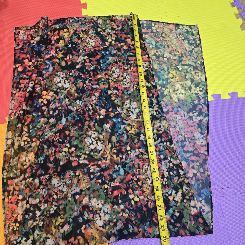 Sseko 100% Chiffon Floral Scarf - Multi-Color Abstract Print‎ - 60" x 20"